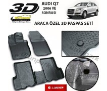 Audi Q7 3D Paspas Seti Audi Q7 Havuzlu Bariyerli 3D Paspas Seti