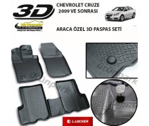 Chevrolet Cruze 3D Paspas Seti Cruze Havuzlu Bariyerli 3D Paspas