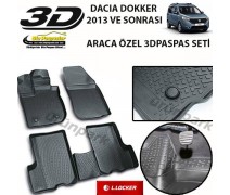 Dacia Dokker 3D Paspas Seti Dokker Havuzlu Bariyerli 3D Paspas Se