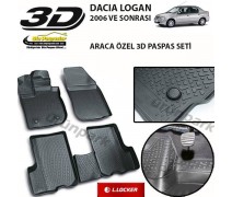 Dacia Logan 3D Paspas Seti Logan Havuzlu Bariyerli 3D Paspas Seti