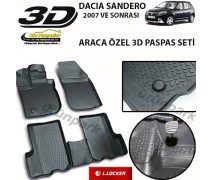 Dacia Sandero 3D Paspas Seti Sandero Havuzlu Bariyerli 3D Paspas
