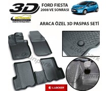 Ford Fiesta 3D Paspas Seti Fiesta Havuzlu Bariyerli 3D Paspas Set