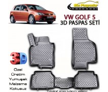 Golf 5 3D Paspas Seti Volkswagen Golf 5 Yüksek Bariyerli 3D Paspa