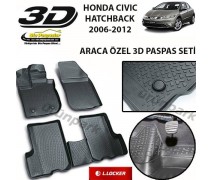 Honda Civic 3D Paspas Seti Civic Havuzlu Bariyerli 3D Paspas Seti