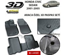 Honda Civic 3D Paspas Seti Honda Civic Bariyerli Havuzlu 3D Paspa