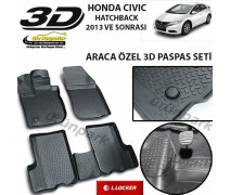 Honda Civic 3D Paspas Seti Honda Civic Havuzlu Bariyerli 3D Paspa