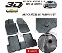 Hyundai Accent Era Blue 3D Paspas Seti Accent Era Havuzlu 3D Pasp