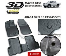 Mazda BT50 3D Paspas Seti BT50 Havuzlu Bariyerli 3D Paspas Seti