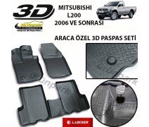 Mitsubishi L200 3D Paspas Seti L200 Havuzlu Bariyerli 3D Paspas