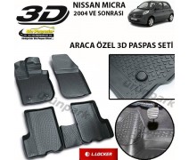 Nissan Micra 3D Paspas Seti Micra Havuzlu Bariyerli 3D Paspas