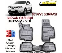 Nissan Qashqai 3D Paspas Seti Yeni Qashqai Yüksek Bariyerli 3D