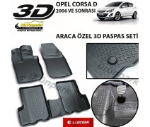 Opel Corsa D 3D Paspas Seti Corsa D Bariyerli Havuzlu 3D Paspas
