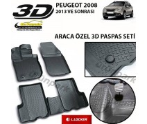 Peugeot 2008 3D Paspas Seti 2008 Havuzlu Bariyerli 3D Paspas Seti