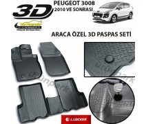 Peugeot 3008 3D Paspas Seti 3008 Havuzlu Bariyerli 3D Paspas Seti