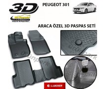 Peugeot 301 3D Paspas Seti 301 Havuzlu Bariyerli 3D Paspas Seti