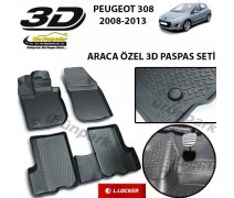 Peugeot 308 3D Paspas Seti 308 Havuzlu Bariyerli 3D Paspas Seti