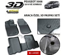 Peugeot 5008 3D Paspas Seti 5008 Bariyerli Havuzlu 3D Paspas Seti