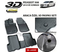 Peugeot 508 3D Paspas Seti 508 Havuzlu Bariyerli 3D Paspas Seti
