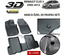 Renault Clio 3 3D Paspas Seti Clio 3 Bariyerli Havuzlu 3D Paspas