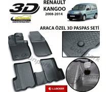 Renault Kangoo 3D Paspas Seti Kangoo Havuzlu Bariyerli 3D Paspas