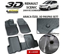 Renault Scenic 3D Paspas Seti Scenic Bariyerli Havuzlu 3D Paspas