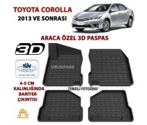 Toyota Corolla 3D Paspas Seti Corolla Yüksek Bariyerli 3D Paspas
