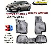 Toyota Corolla 3D Paspas Seti Yeni Corolla Yüksek Bariyerli 3D Pa
