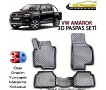 Volkswagen Amarok 3D Paspas Seti Amarok Yüksek Bariyerli 3D Paspa