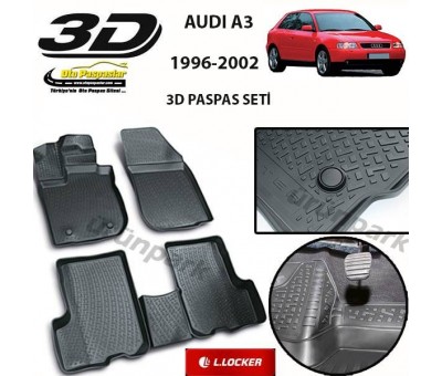 Audi A3 3D Paspas Seti Audi A3 Havuzlu Yüksek Bariyerli 3D Paspas