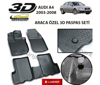 Audi A4 3D Paspas Seti Audi A4 Havuzlu Yüksek Bariyerli 3D Paspas
