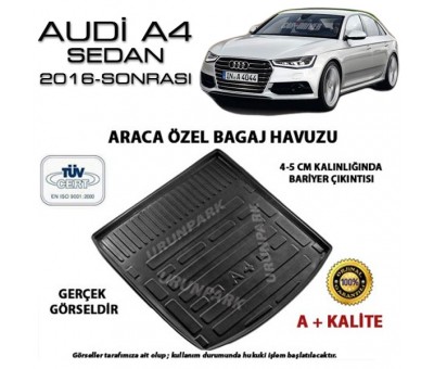 Audi A4 Bagaj Havuzu Sedan 2016 Sonrası Kalın Malzeme