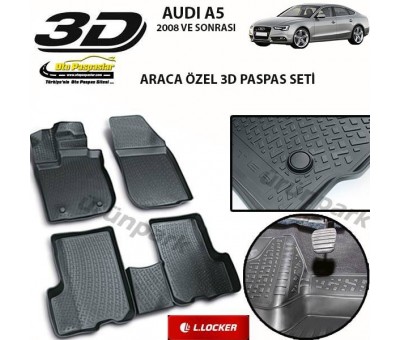 Audi A5 3D Paspas Seti Audi A5 Havuzlu Yüksek Bariyerli 3D Paspas