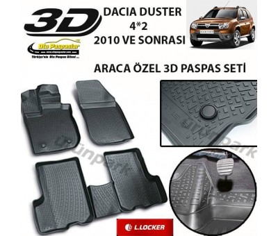 Dacia Duster 4*2 3D Paspas Seti Duster 4*2 Havuzlu 3D Paspas Seti