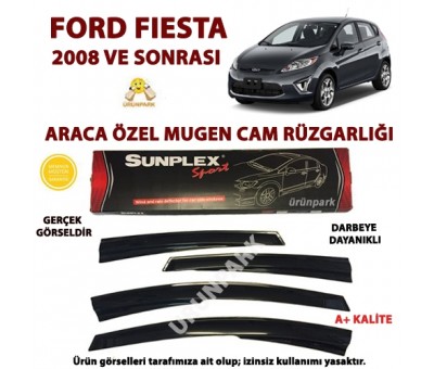 Ford Fiesta Mugen Tip Cam Rüzgarlığı 4lü Set Fiesta Rüzgarlık Set