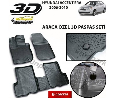 Hyundai Accent Era 3D Paspas Seti Accent Era Havuzlu Bariyerli 3D