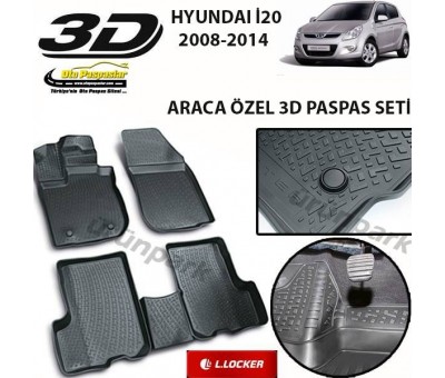 Hyundai İ20 3D Paspas Seti Hyundai İ20 Havuzlu Bariyerli 3D Paspa