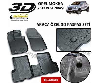 Opel Mokka 3D Paspas Set Mokka Havuzlu YüksekBariyerli 3D Paspas