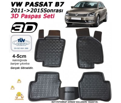 Passat 3d Paspas Passat B7 3D A+Kalite