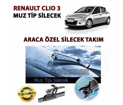 Renault Clio 3 Silecek Takım Renault Clio 3 Muz Tip Silecek Takım