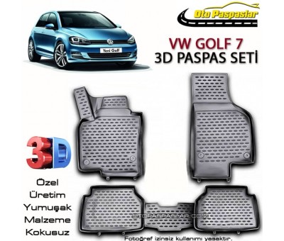Volkswagen Golf 7 3D Paspas Seti Yeni Golf VII 3D Paspas
