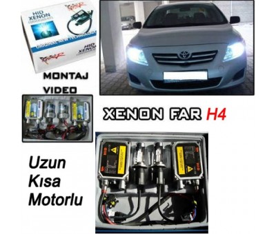 Xenon Far Kiti Zenon Far H4 Xenon Motorlu Uzun 1 YIL GARANTİLİ